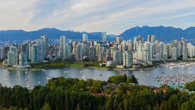 An image of the Vancouver skyline in Canada